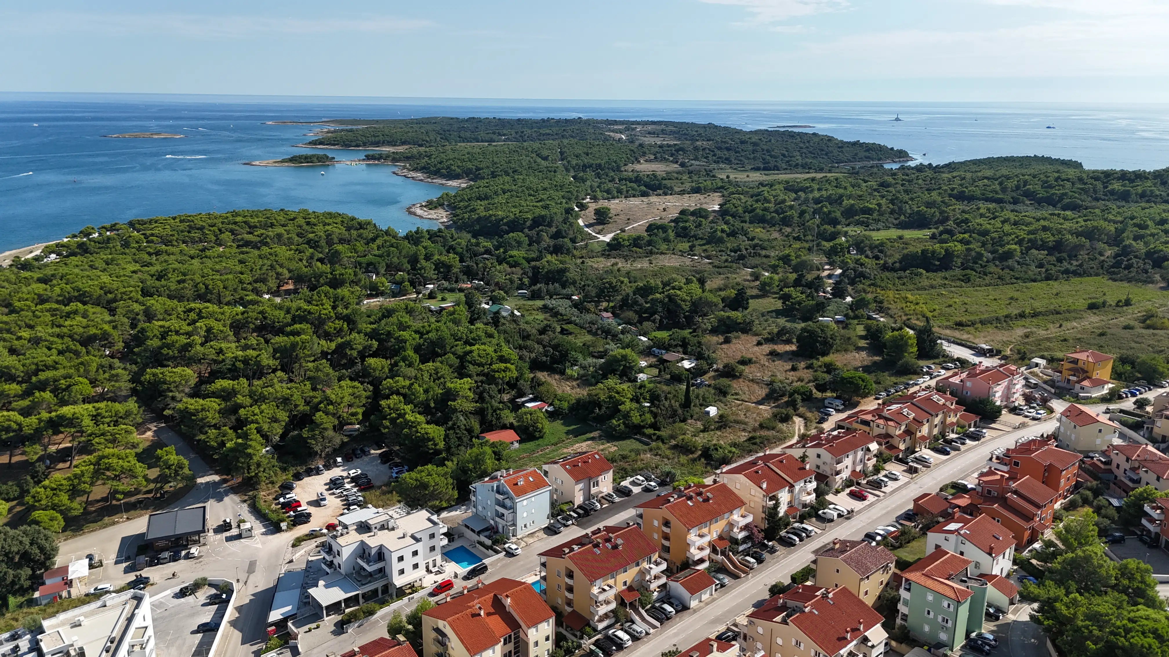 Drone view of Premantura coastline